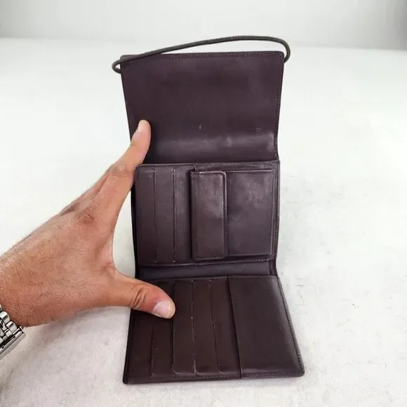 Louis Vuitton Epi Porte Monnaie Elastic Trifold Wallet Brown Leather Card Holder - Picture 4 of 14